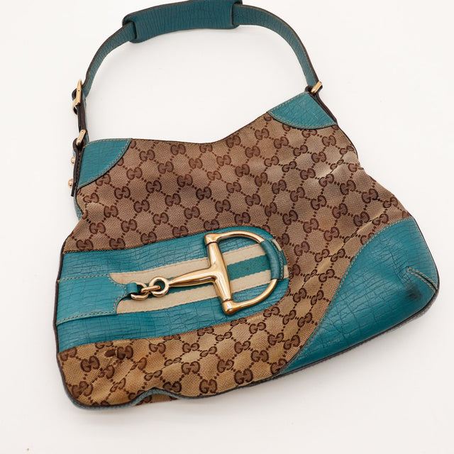 Sac Gucci Jackie Horsebit vue plongeante boucle dorée occasion authentique — AMANA Vintage