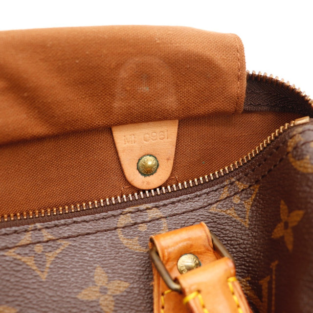 Vue d'ensemble Louis Vuitton Speedy 25 Toile Monogramme marron occasion authentique — AMANA Vintage