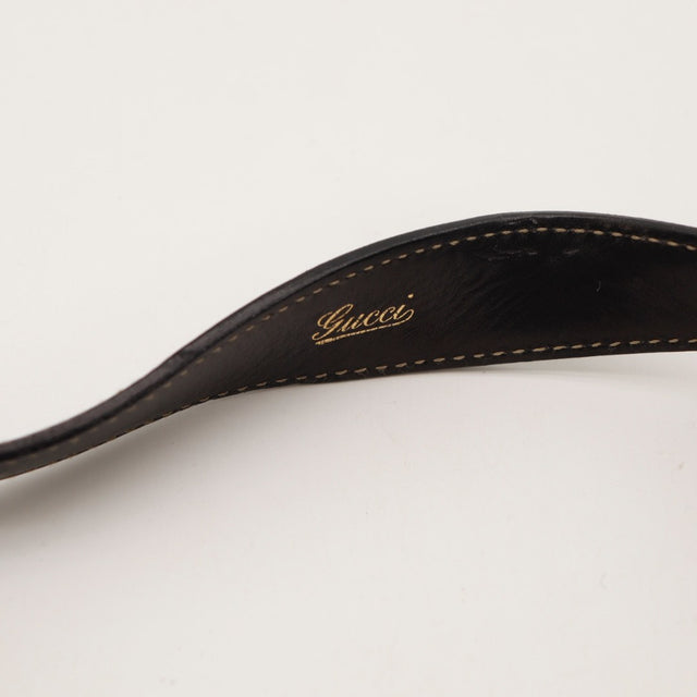 Vue du fond sac Gucci Jackie Bouvier Flora cuir noir occasion authentique — AMANA Vintage