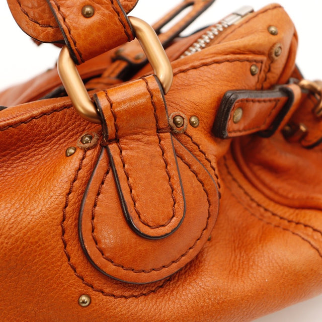 Estampille Chloé Paddington cuir grainé terracotta occasion authentique — AMANA Vintage