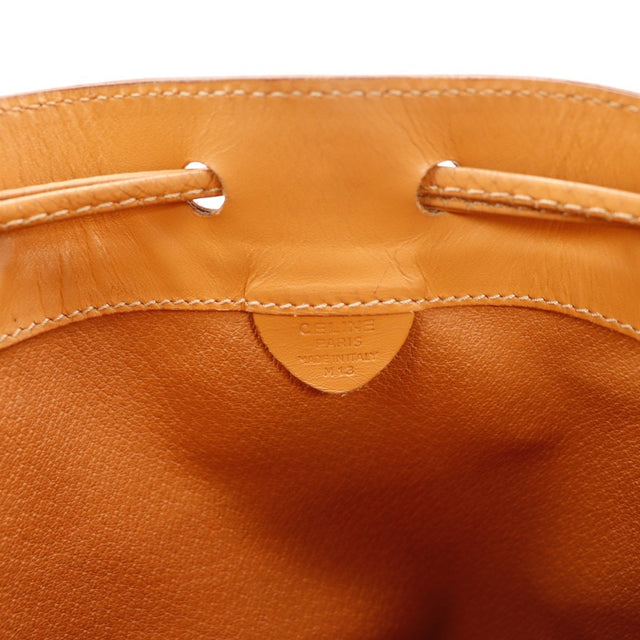 Détail de la base en cuir Céline Seau Macadam beige et cognac occasion authentique — AMANA Vintage
