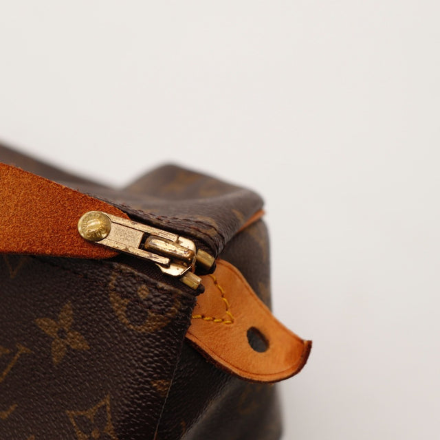 Vue d'ensemble Louis Vuitton Speedy 35 Toile Monogramme marron occasion authentique — AMANA Vintage