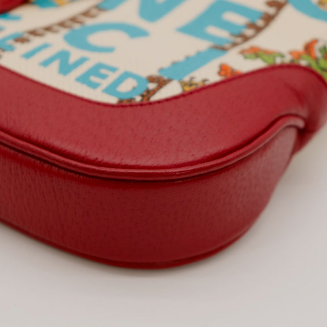 Détail coin bas Gucci New Jackie Music Is Mine cuir bordeaux grené en excellent état — AMANA Vintage