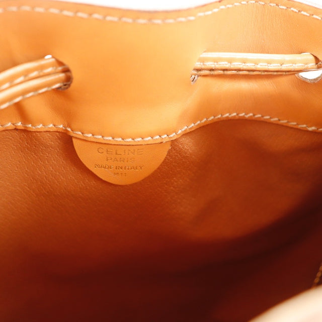 Détail du fond en cuir naturel Céline Seau Macadam occasion authentique — AMANA Vintage