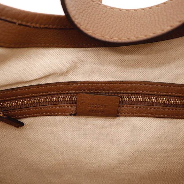 Vue du fond Gucci New Jackie cuir grainé marron occasion authentique — AMANA Vintage