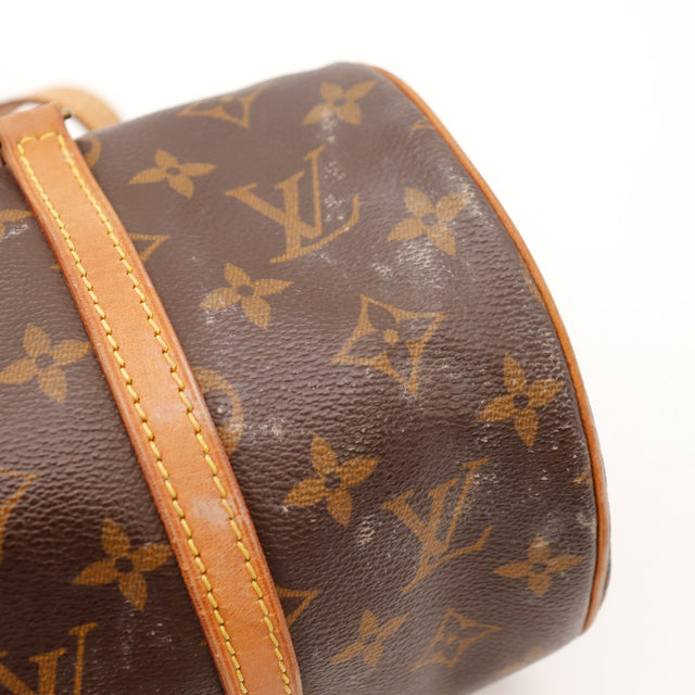 Détail toile Monogram et cuir vachette Louis Vuitton Papillon 30 occasion authentique — AMANA Vintage