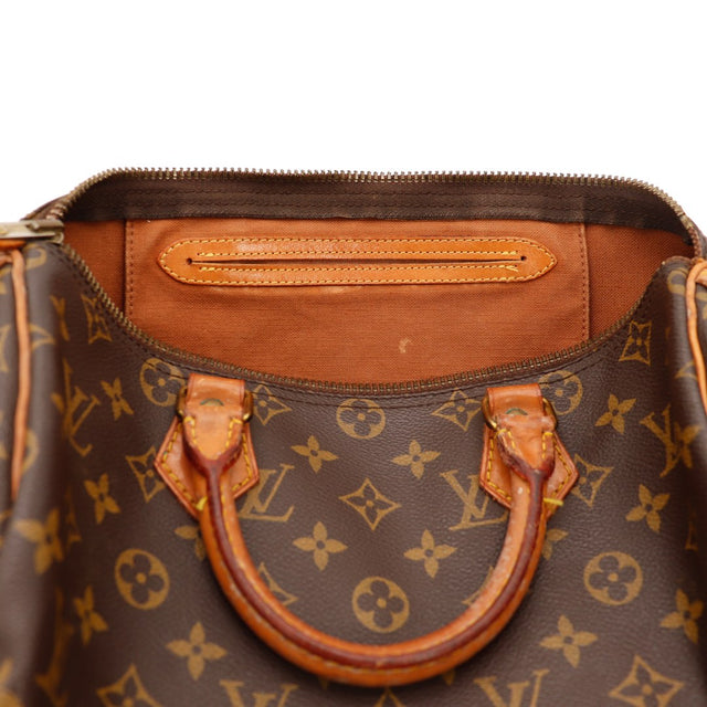 Binnenkant Louis Vuitton Speedy 30 voering textile met poche — AMANA Vintage