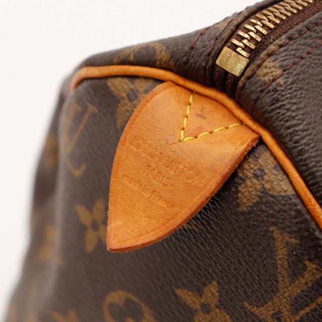 lipje vachette en rits Louis Vuitton Speedy 30 vue de Detail — AMANA Vintage