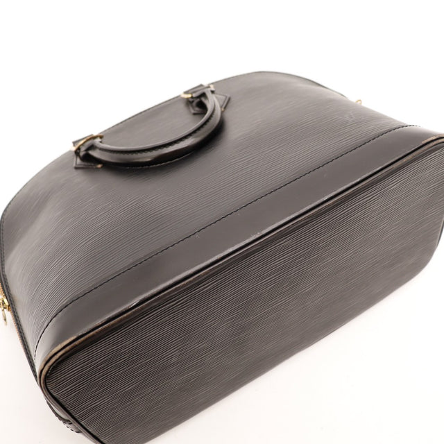 Vue de dessus Louis Vuitton Alma PM Épi noir anses et fermeture — AMANA Vintage