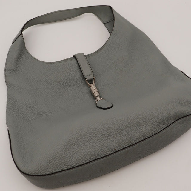 Anse Gucci Jackie Soft cuir grainé gris occasion authentique — AMANA Vintage