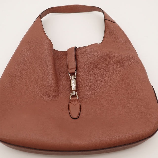 Vue de dos Gucci Jackie cuir grainé vieux rose — AMANA Vintage