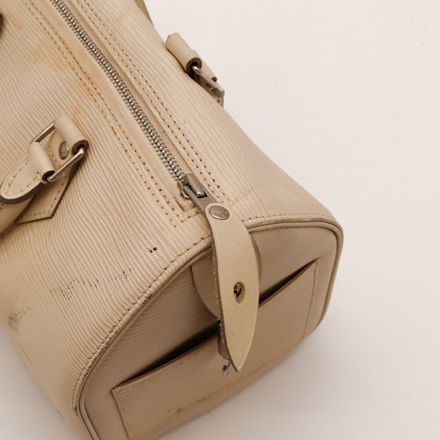 Detail ritstrekker en hoek Louis Vuitton Speedy 30 Épi ivoire — AMANA Vintage