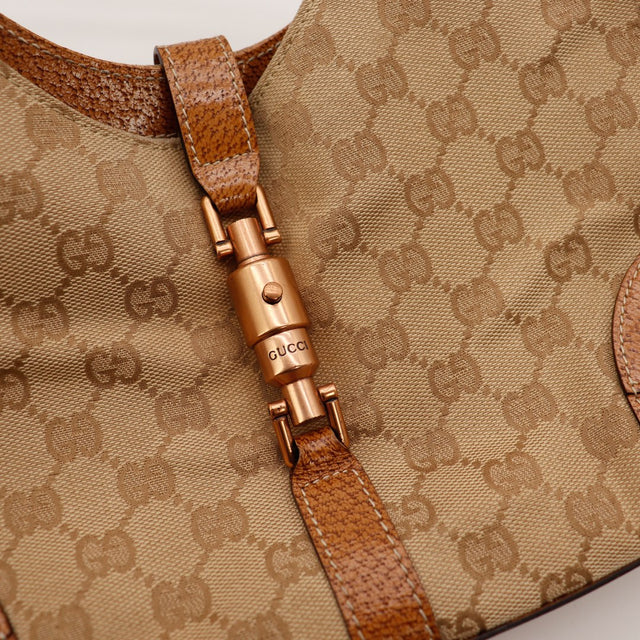 Intérieur doublure textile marron Gucci New Jackie occasion authentique — AMANA Vintage