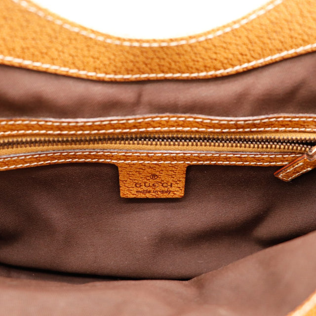 Détail coin inférieur Gucci New Jackie cuir grené marron vintage — AMANA Vintage