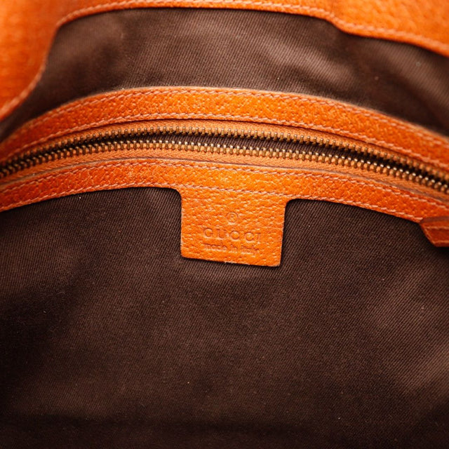 Intérieur doublure textile Gucci New Jackie avec tirette cuir orange — AMANA Vintage