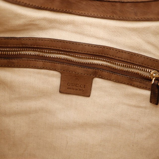 Intérieur sac Gucci New Jackie doublure toile crème poche zippée — AMANA Vintage