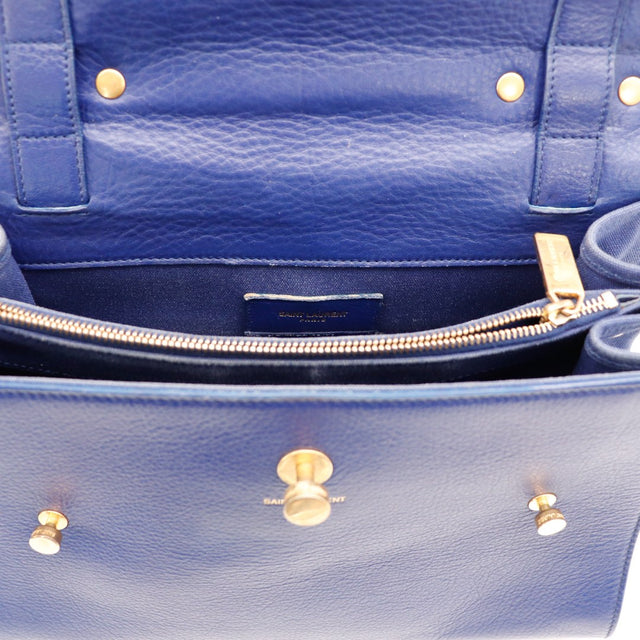interior Saint Laurent Muse Two lining blue and zip pocket — AMANA Vintage