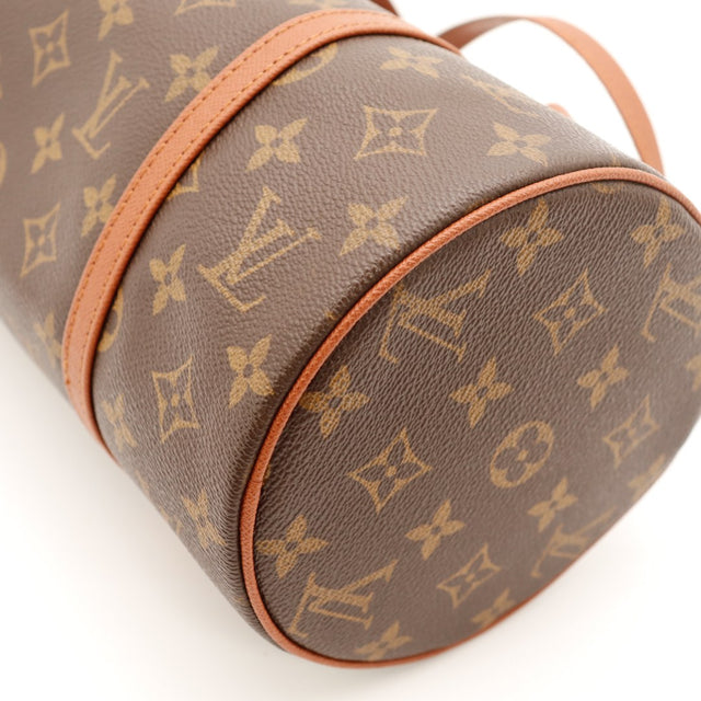Détail fond Louis Vuitton Papillon 30 toile monogramme cuir vachette — AMANA Vintage