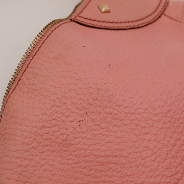detail stains black on grained leather pink Gucci Hobo Bambou — AMANA Vintage