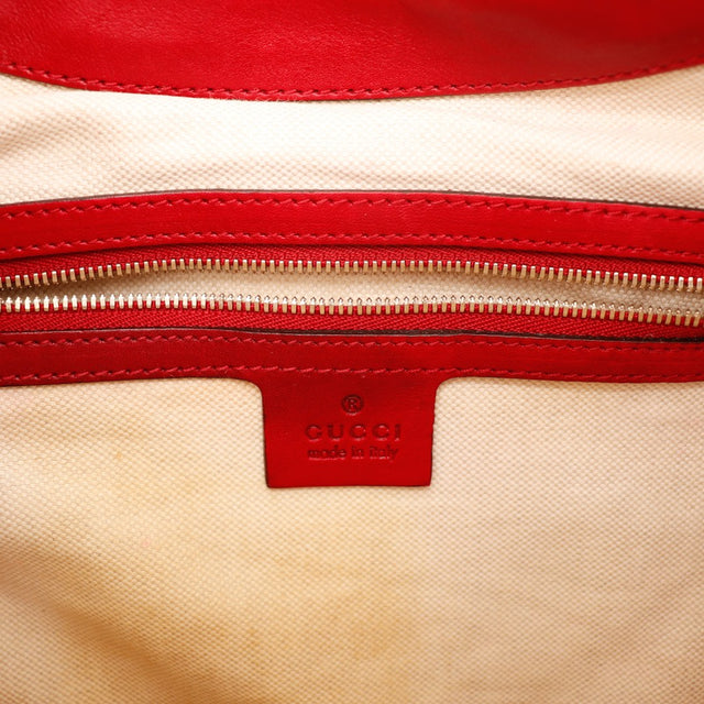 Bandoulière amovible cuir rouge Gucci New Jackie boucle dorée — AMANA Vintage