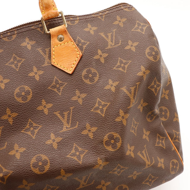 Detail tirette cuir vachette Louis Vuitton Speedy 40 occasion â AMANA Vintage