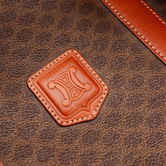 detail medallion leather diamond Céline Paris canvas Macadam Boston — AMANA Vintage