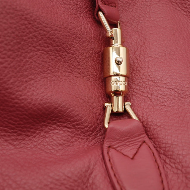 Vue de l'intérieur Gucci New Jackie cuir de cerf grainé rose occasion authentique — AMANA Vintage