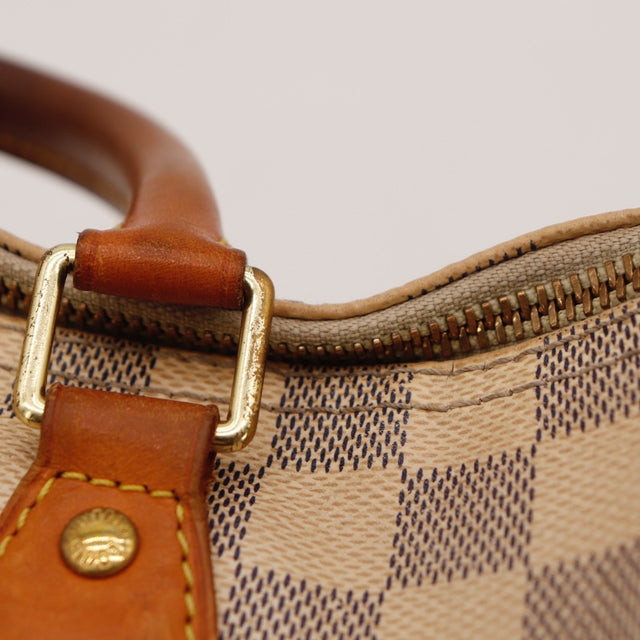 totaalaanzicht van tas Louis Vuitton Speedy 30 Damier Azur authentiek pre-owned — AMANA Vintage