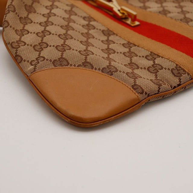 Détail coin cuir Gucci Jackie occasion authentique — AMANA Vintage
