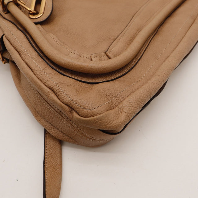 Vue avec bandoulière Chloé Paraty cuir de veau grainé beige occasion authentique — AMANA Vintage