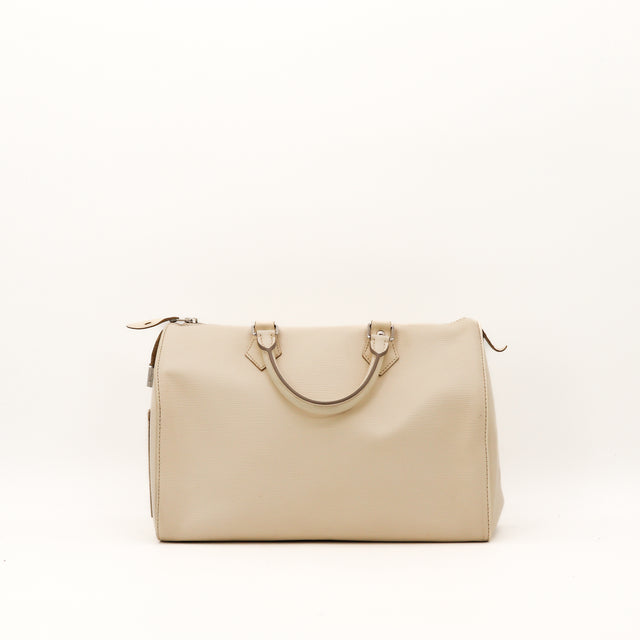 De Speedy 30 Louis Vuitton in wit Épi-leer