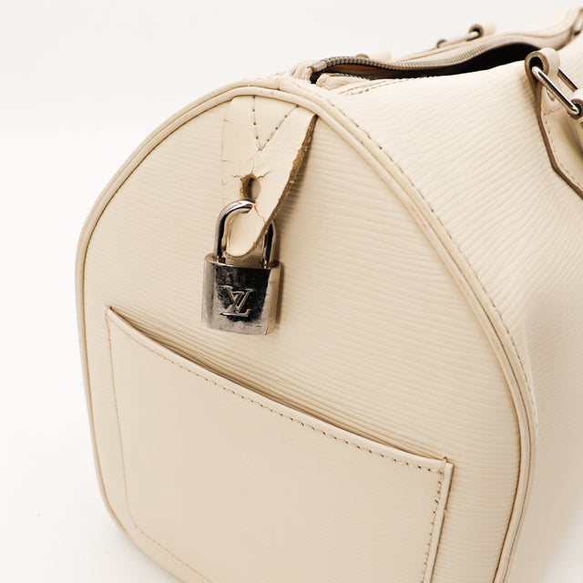 De Speedy 30 Louis Vuitton in wit Épi-leer