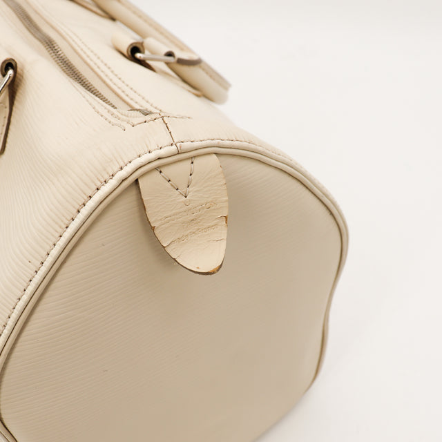 De Speedy 30 Louis Vuitton in wit Épi-leer