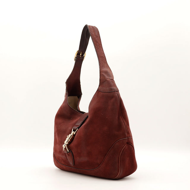 Sac Gucci New Jackie bordeaux vue de trois quarts occasion authentique — AMANA Vintage