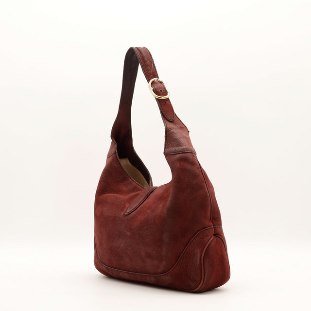Sac Gucci New Jackie bordeaux vue de profil occasion authentique — AMANA Vintage