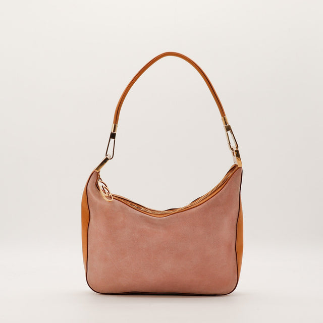 Sac Gucci Hobo daim rose vue de face occasion authentique — AMANA Vintage