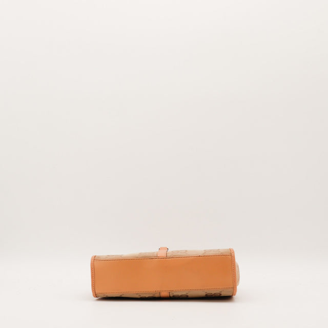 Fond en cuir cognac du sac Gucci Jackie occasion authentique — AMANA Vintage