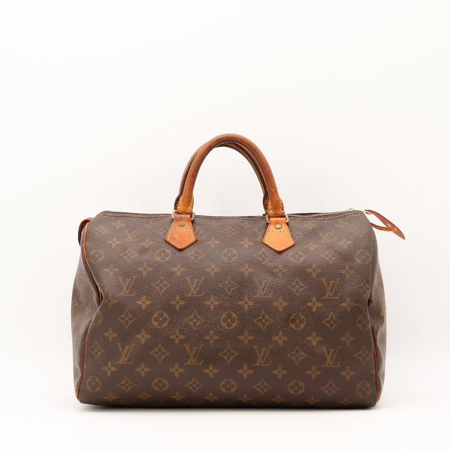 Vue de face Louis Vuitton Speedy 35 Toile Monogramme occasion authentique — AMANA Vintage