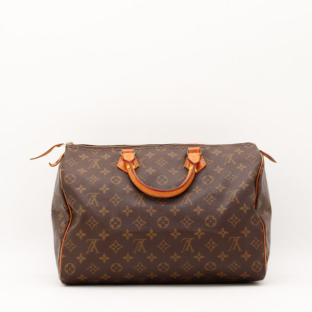 Détail de la doublure Louis Vuitton Speedy 35 Toile Monogramme occasion authentique — AMANA Vintage