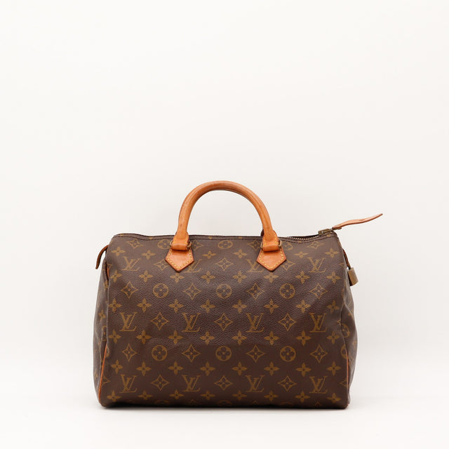 Vue de face Louis Vuitton Speedy 30 Toile Monogramme occasion authentique — AMANA Vintage