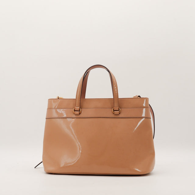 Sac Gucci Tote Horsebit cuir verni vue arrière occasion authentique — AMANA Vintage