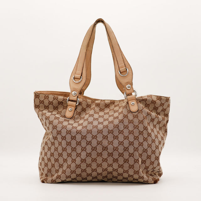 Sac Gucci Tote Bag toile monogrammée vue arrière occasion authentique — AMANA Vintage