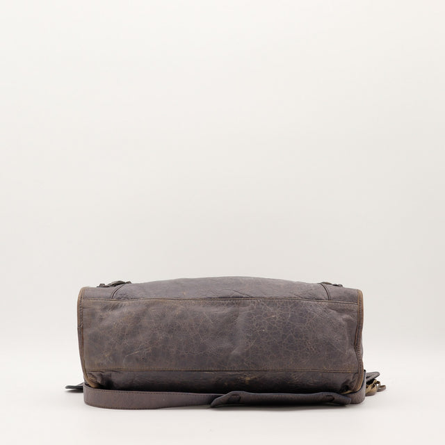 Fond du sac Balenciaga City cuir gris occasion authentique — AMANA Vintage