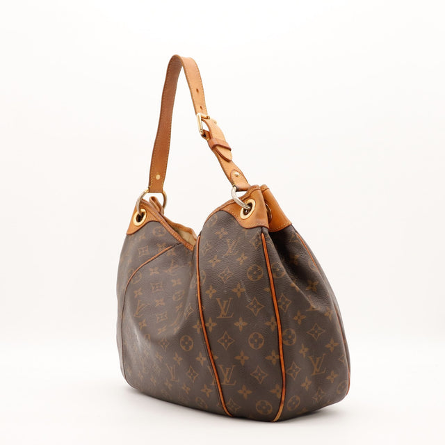 Vue de profil sac Louis Vuitton Galliera PM cuir vachette patiné — AMANA Vintage