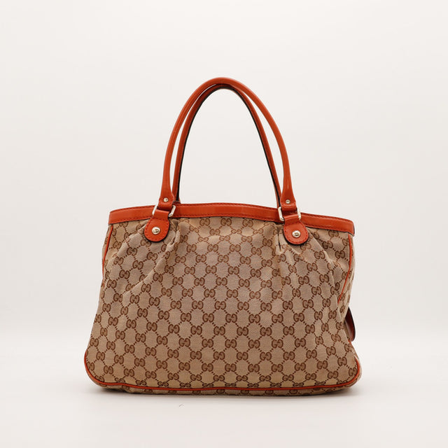 Sac Gucci Sukey toile monogrammée beige vue arrière occasion authentique — AMANA Vintage