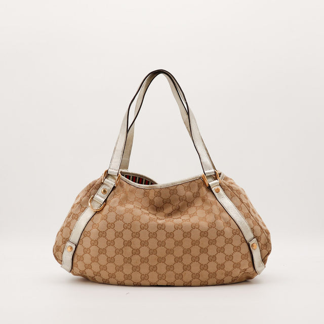 Sac Gucci Hobo cuir argenté vue arrière occasion authentique — AMANA Vintage