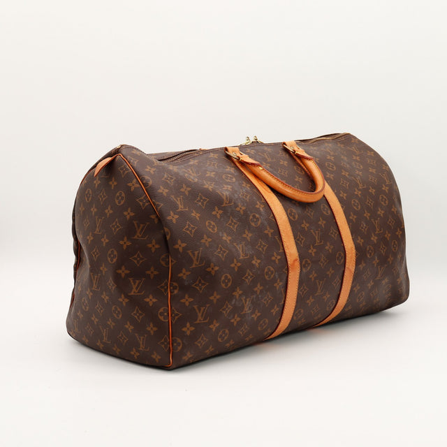 Louis Vuitton Keepall 55 vue de trois quarts arrière toile Monogram — AMANA Vintage