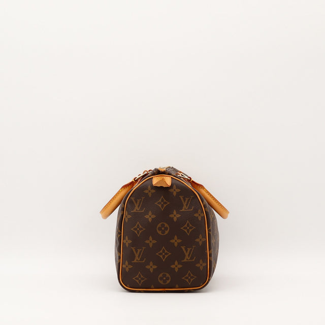 Vue de côté Louis Vuitton Speedy 25 Toile Monogramme occasion authentique — AMANA Vintage