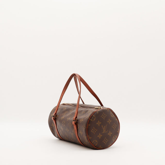 Sac Louis Vuitton Papillon 30 vue de côté forme cylindrique occasion authentique — AMANA Vintage