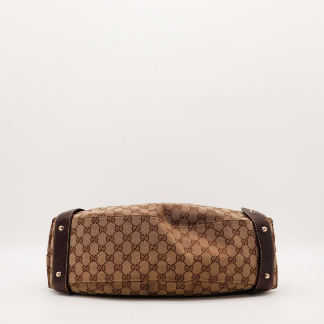 Sac Gucci Pelham vue de dessous toile monogrammée occasion authentique — AMANA Vintage